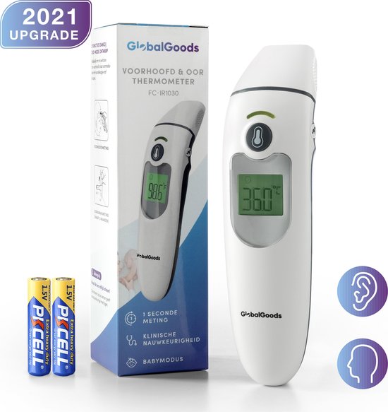 GlobalGoods - Professionele Medische Thermometer voor baby, kinderen & volwassenen - Inclusief Nederlandse handleiding en batterijen - Infrarood thermometer - Voorhoofd thermometer GlobalGoods - Professionele Medische Thermometer voor baby, kinderen & volwassenen - Inclusief Nederlandse handleiding en batterijen - Infrarood thermometer - Voorhoofd thermometer