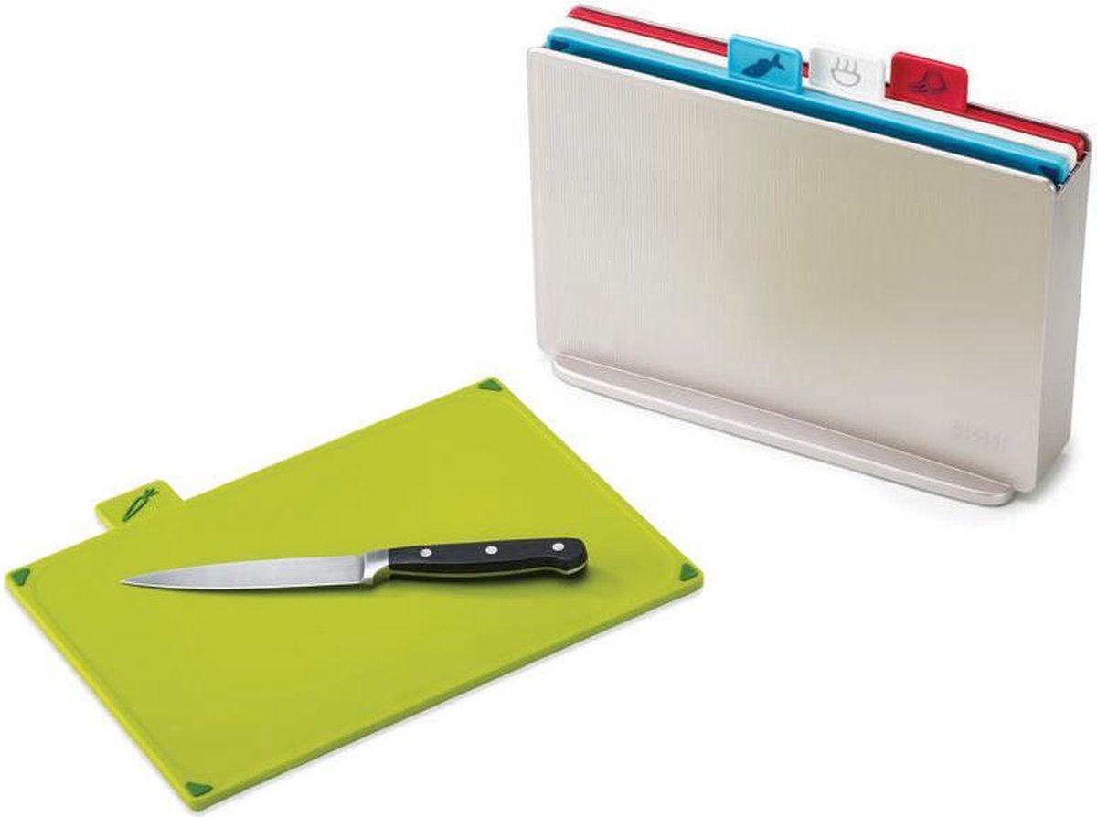 Joseph Joseph Index Snijplankenset - met Houder - 30x20 cm - 4 stuks