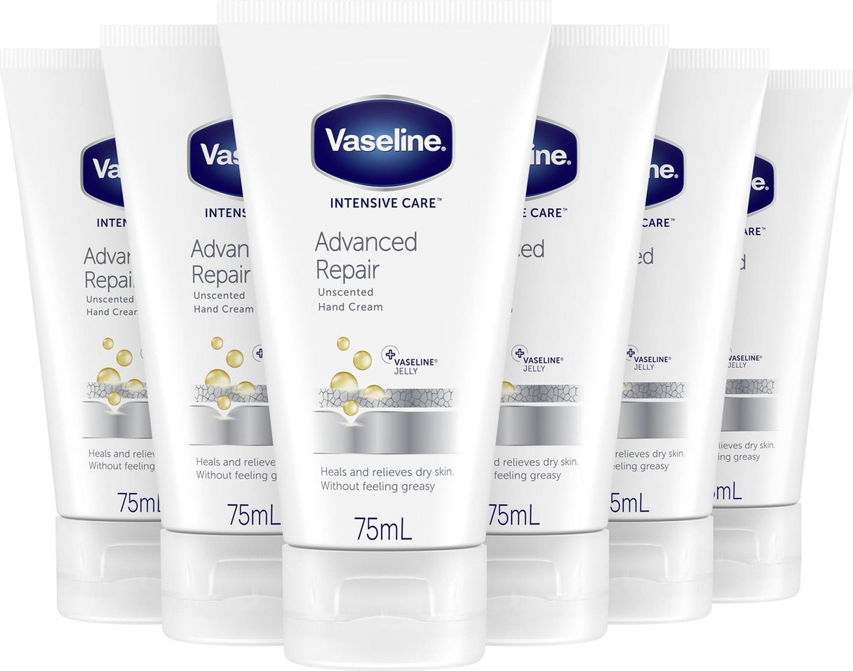 Vaseline Handcreme Advanced Repair - 6 x 75 ml - Voordeelverpakking Vaseline Handcreme Advanced Repair - 6 x 75 ml - Voordeelverpakking