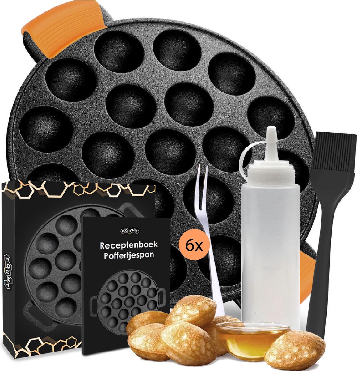 Ocina – Poffertjespan – Combo pack – 19 Poffertjes – Poffertjesmaker – Poffertjespan inductie – Poffertjespan electrisch