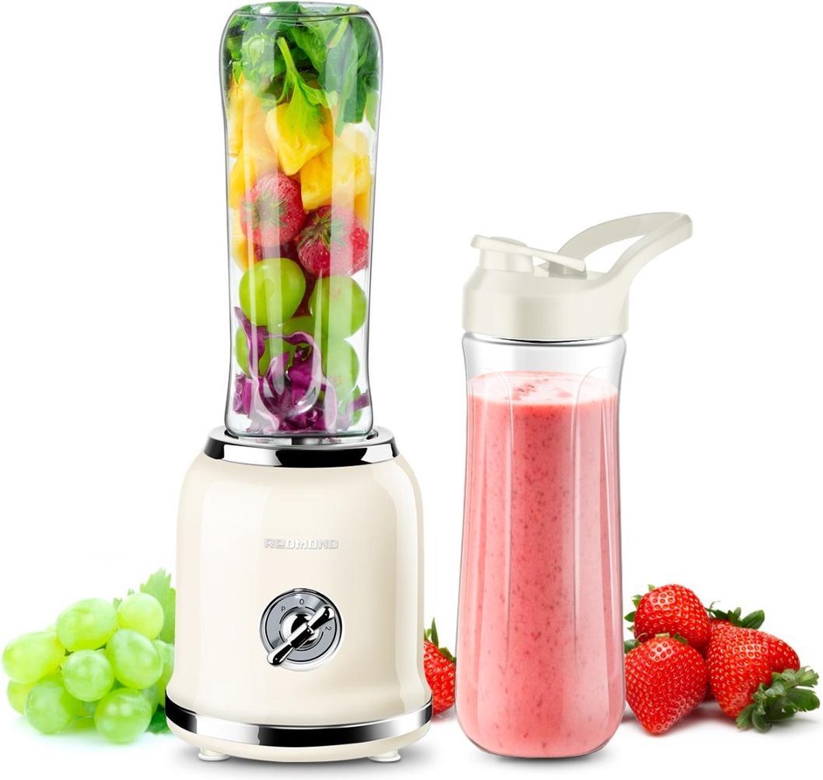 Redmond retro blender - Blender to go - Smoothie maker - Inclusief twee flessen