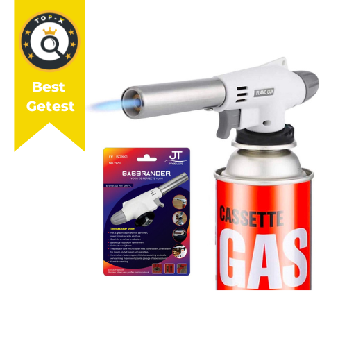 JT Products Gasbrander Crème Brûlée – Butaangas Brander – Keukenbrander - Aansteker – Koksbrander - Solderen – Keukengerei - Exclusief Gasfles
