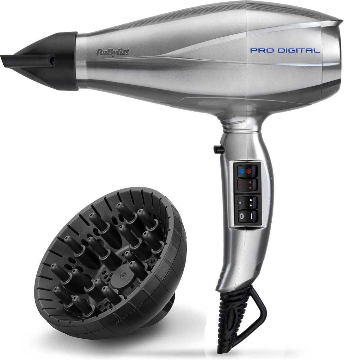 BaByliss Pro Digital Föhn 6000E - 2200W - Diffuser + 2 Blaasmonden BaByliss Pro Digital Föhn 6000E - 2200W - Diffuser + 2 Blaasmonden