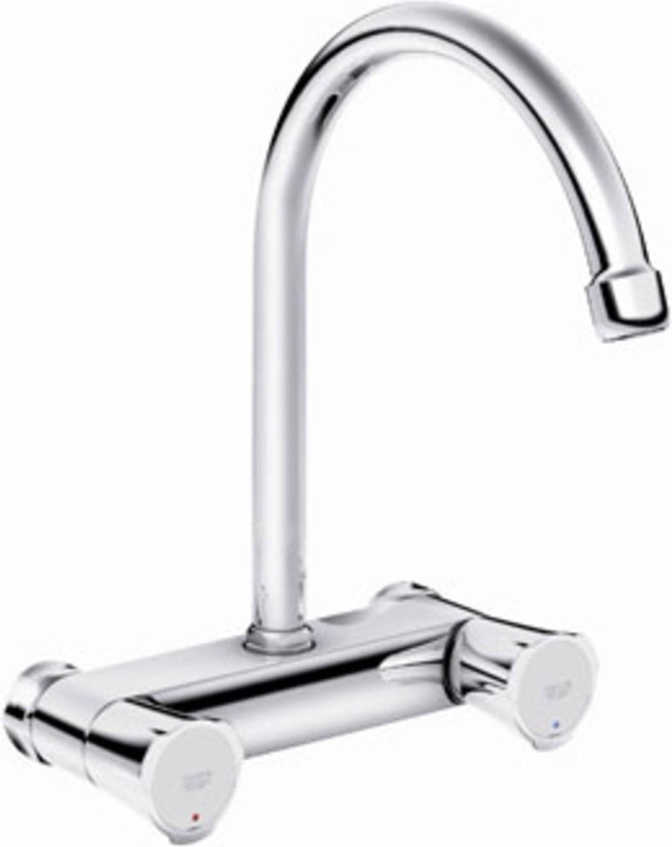 GROHE Costa-L Keukenkraan - wandmontage - C-bovenuitloop - zonder koppelingen - chroom - 31186001
