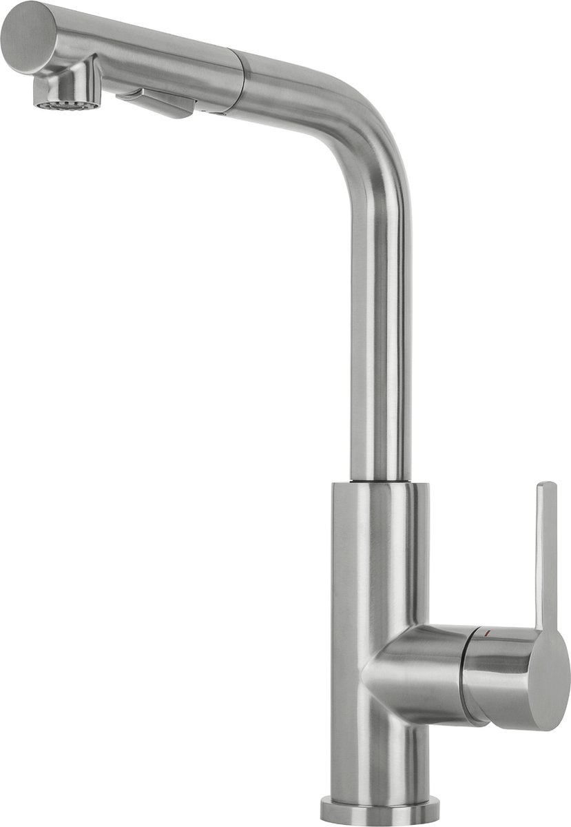 Mizzo Mauro RVS Keukenkraan met Uittrekbare Uitloop - Mengkraan met Handdouche - Keuken Kraan Zwenkbare Uitloop - 100% RVS
