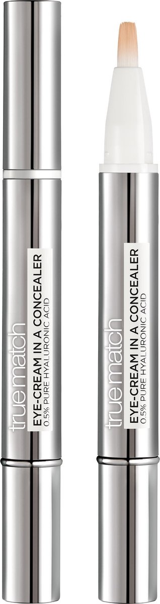 L’Oréal Paris True Match Touche Magique - N3-5 Natural Beige - Concealer en Oogcrème in 1, Verrijkt met 0,5% Hyaluronzuur L’Oréal Paris True Match Touche Magique - N3-5 Natural Beige - Concealer en Oogcrème in 1, Verrijkt met 0,5% Hyaluronzuur
