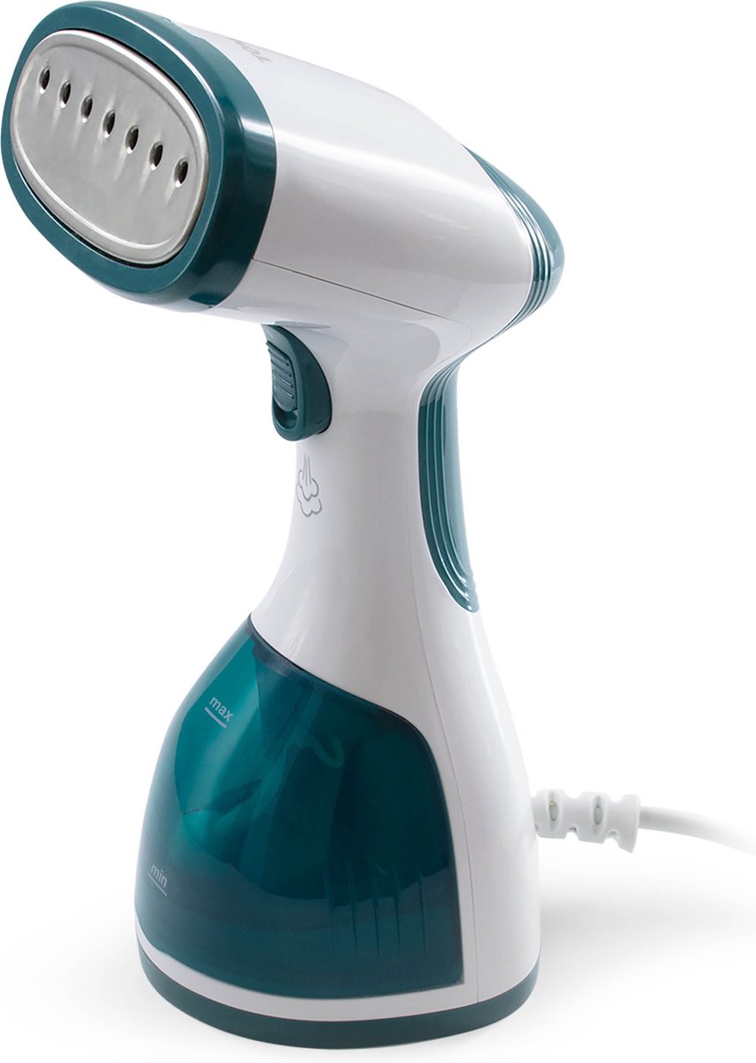 Tomado TSH1201W - Kledingstomer - 1200 Watt - RVS zool - Wit/turquoise
