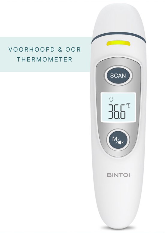 Bintoi® X200 - Thermometer voorhoofd - Oorthermometer - Koortsthermometer Bintoi® X200 - Thermometer voorhoofd - Oorthermometer - Koortsthermometer