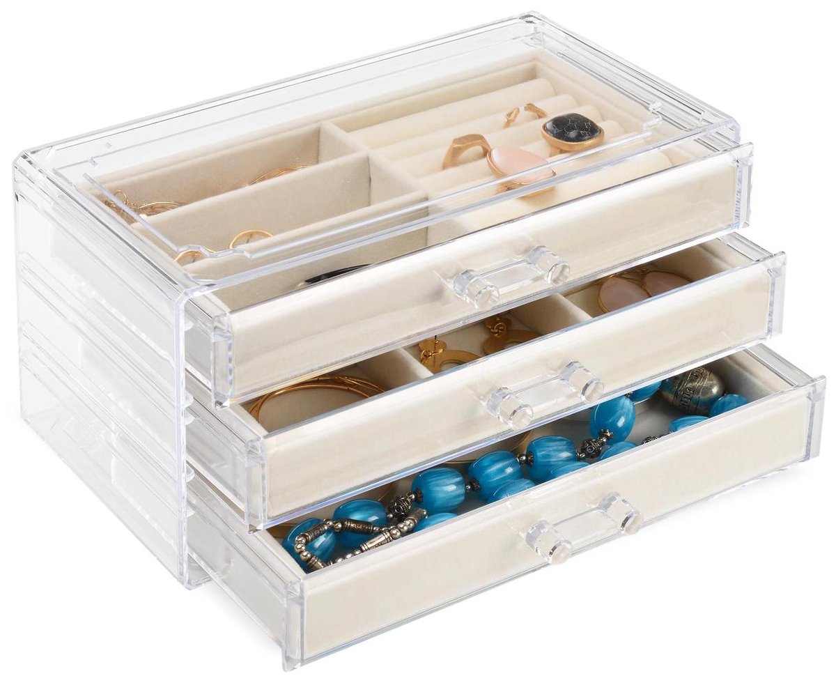 Tranquil Abode Sieradendoos - 3 Ruime Laden Sieradendoosje - Moderne Juwelendoos Transparant Acryl - Sieradenhouder - voor Dames en Meisjes review